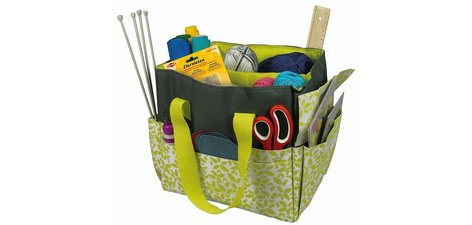 Sac à ouvrage, kiwi/gris