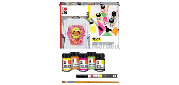 Neon Fabric Paint Set, 4 x 15 ml