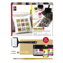 Kit de transfert textile 'Soft Linol Print&Colouring'