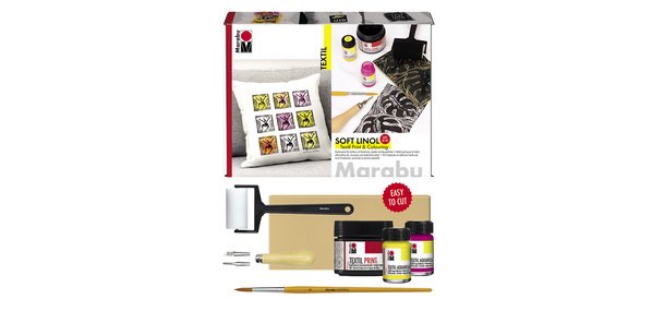 Transferkit textiel 'Soft Linol Print&Colouring'