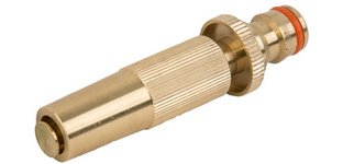 Continuous adjustment brass spray nozzle