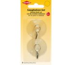 Crochet ventouse, set de 2, plastique, transparent