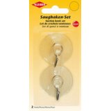 Crochet ventouse, set de 2, plastique, transparent