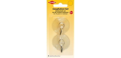 Crochet ventouse, set de 2, plastique, transparent
