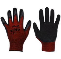 Work Gloves Flash Grip RED, black/red - The pair
