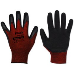 Work Gloves Flash Grip RED, black/red - The pair