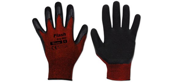 Gants de travail Flash Grip RED, noir/rouge - La paire