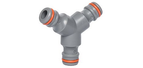 WHITE LINE Y hose connector, 1/2", gray