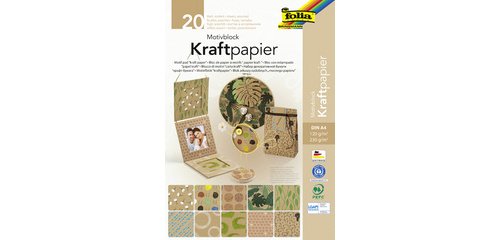 Bloc à motifs 'Papier kraft II', A4, 20 feuilles