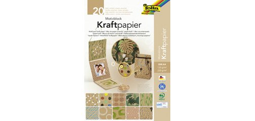 Bloc à motifs 'Papier kraft II', A4, 20 feuilles