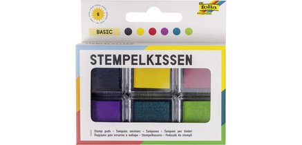 Tampon encreur set 'Basic', 6 couleurs assorties