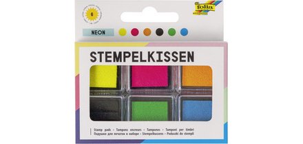 Tampon encreur set 'Fluo', 6 couleurs assorties