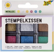 Tampon encreur set 'Metallic', 6 couleurs assorties