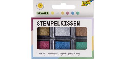 Tampon encreur set 'Metallic', 6 couleurs assorties