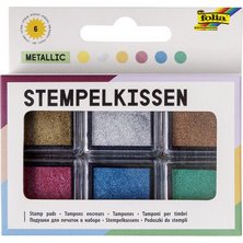 Tampon encreur set 'Metallic', 6 couleurs assorties