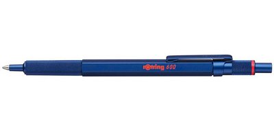 Stylo à bille rétractable 600, bleu métallique