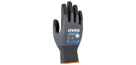 Work gloves Uvex Phynomic allround - Gray/Black - The pair - Size 08