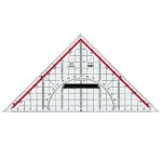 Equerre géométrique, plexiglas, hypoténuse: 230 mm