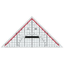 Geodriehoek, schuine zijde: 230 mm, plexiglas, afneembare handgreep