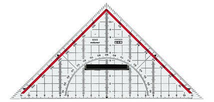 Geometric set square, plexiglass, hypotenuse: 170 mm