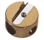 Taille-crayon duo, en laiton, rond, en boîte cadeau