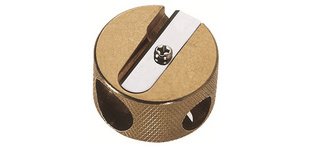 Doppelanspitzer, aus Messing, rund, in Geschenkbox