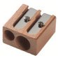 Taille-crayon duo, en bois, forme de bloc