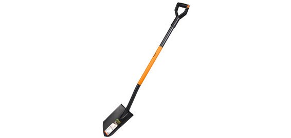 Bêche pointue, longueur : 1.250 mm, noir/orange