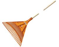 Balai à feuilles Quick Fit, manche en bois, 22 dents