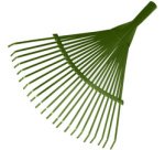 Balai à feuilles sans manche, métal, 22 dents, vert