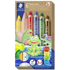 Crayon de couleur hexagonal Noris junior,étui de 6