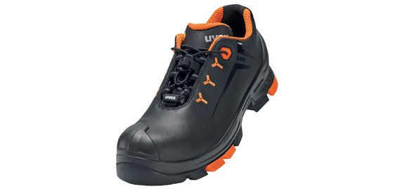 2 Niedrige Schuhe S3 SRC, Gr. 42, schwarz/orange