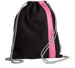Sac de sport à cordelette 'Go', noir / rose foncé