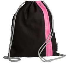 Sac de sport à cordelette 'Go', noir / rose foncé