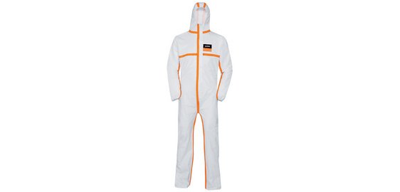 Combinaison de protection jetable 4B, M, blanc/orange
