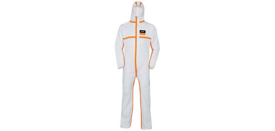 Combinaison de protection jetable 4B, L, blanc/orange