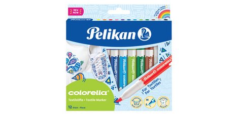 Marqueur pour textile colorella, étui carton de 12