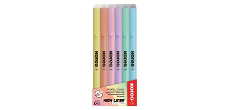 Markeerstift  'High Liner Pastel' - etui van 6