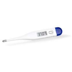 Thermomètre, pointe fixe, blanc/bleu