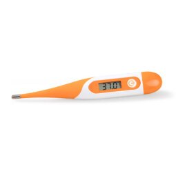 Thermomètre, pointe flexible, blanc/orange