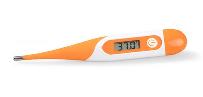 Thermomètre, pointe flexible, blanc/orange