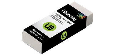 Plastic eraser, (L)60 x (W)21 x (H)11 mm