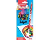 Crayons de couleur COLOR'PEPS, effaçable, étui de 12