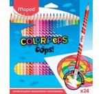 Crayons de couleur COLOR'PEPS, effaçable, étui de 24