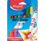 Feutre-tampon COLOR'PEPS DUO STAMP, étui de 8