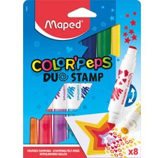 Feutre-tampon COLOR'PEPS DUO STAMP, étui de 8