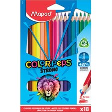 Crayon de couleur COLOR'PEPS STRONG, étui carton de 18