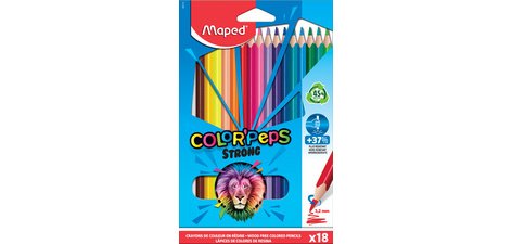 Crayon de couleur COLOR'PEPS STRONG, étui carton de 18