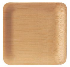 Assiette fingerfood en bambou 'pure', carré, par 10