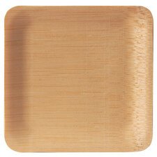 Assiette fingerfood en bambou 'pure', carré, par 10
